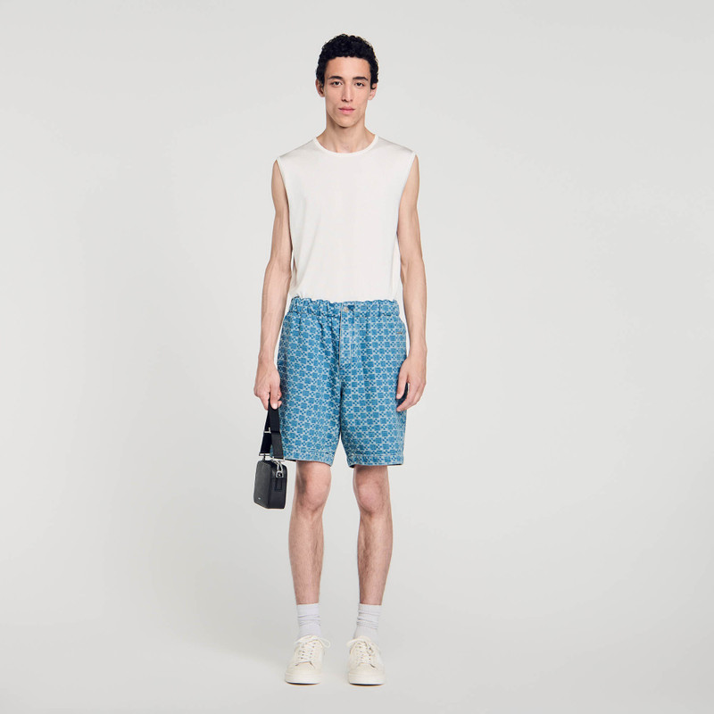 Sandro SQUARE CROSS DENIM BERMUDA SHORTS outlook
