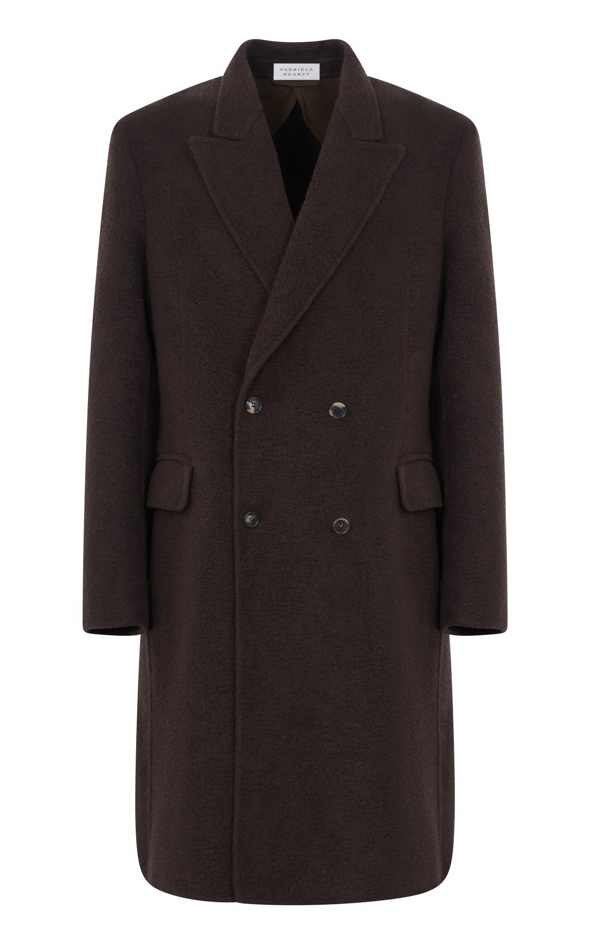 Mcaffrey Coat in Chocolate Double-Face Recycled Cashmere - 1