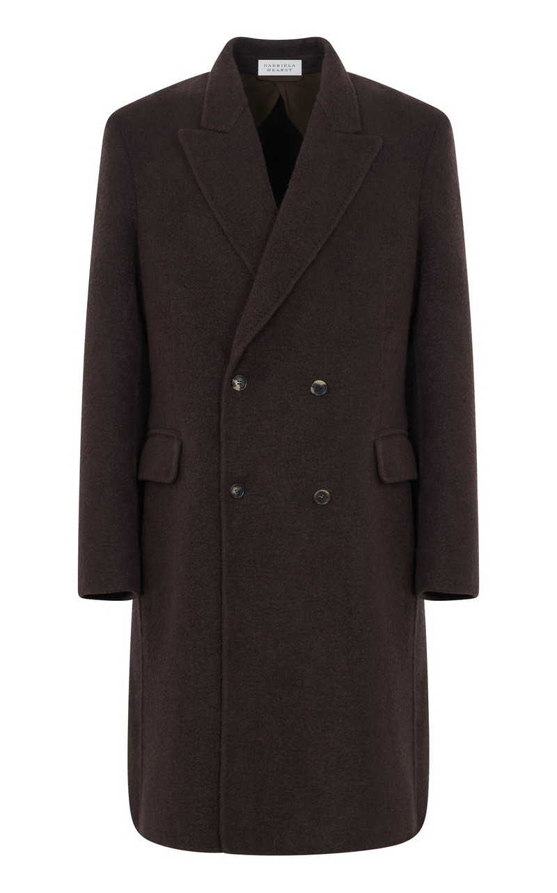 Mcaffrey Coat in Chocolate Double-Face Recycled Cashmere 1