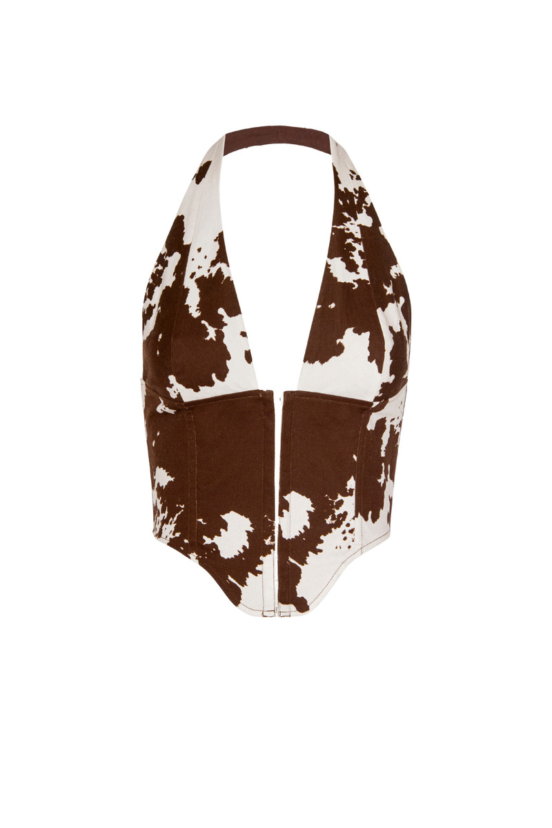 miaou MARA CORSET - COW PRINT outlook
