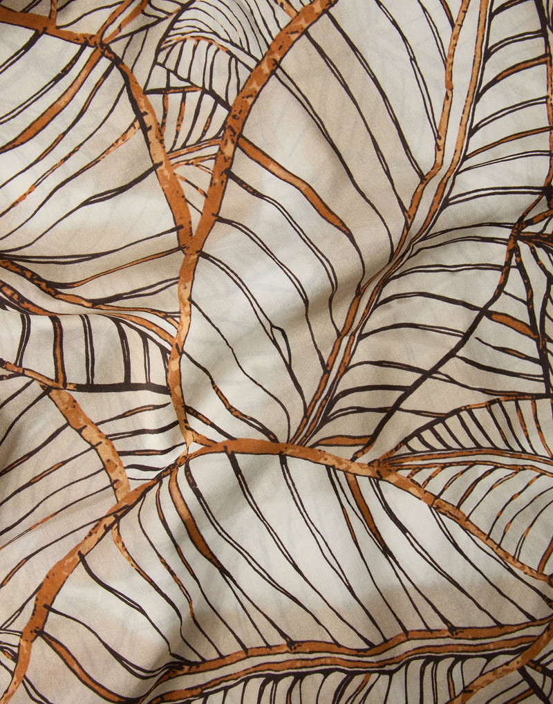 Cotton and silk papyrus print organza pareo 3