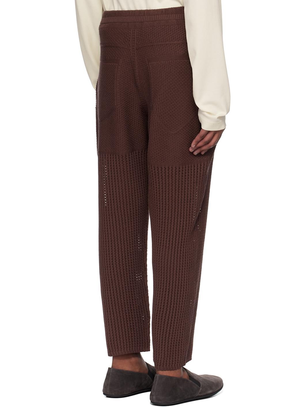 Brown Rustic Knit Sweatpants - 3
