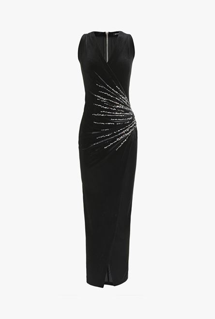 Long rhinestoned velvet dress - 1