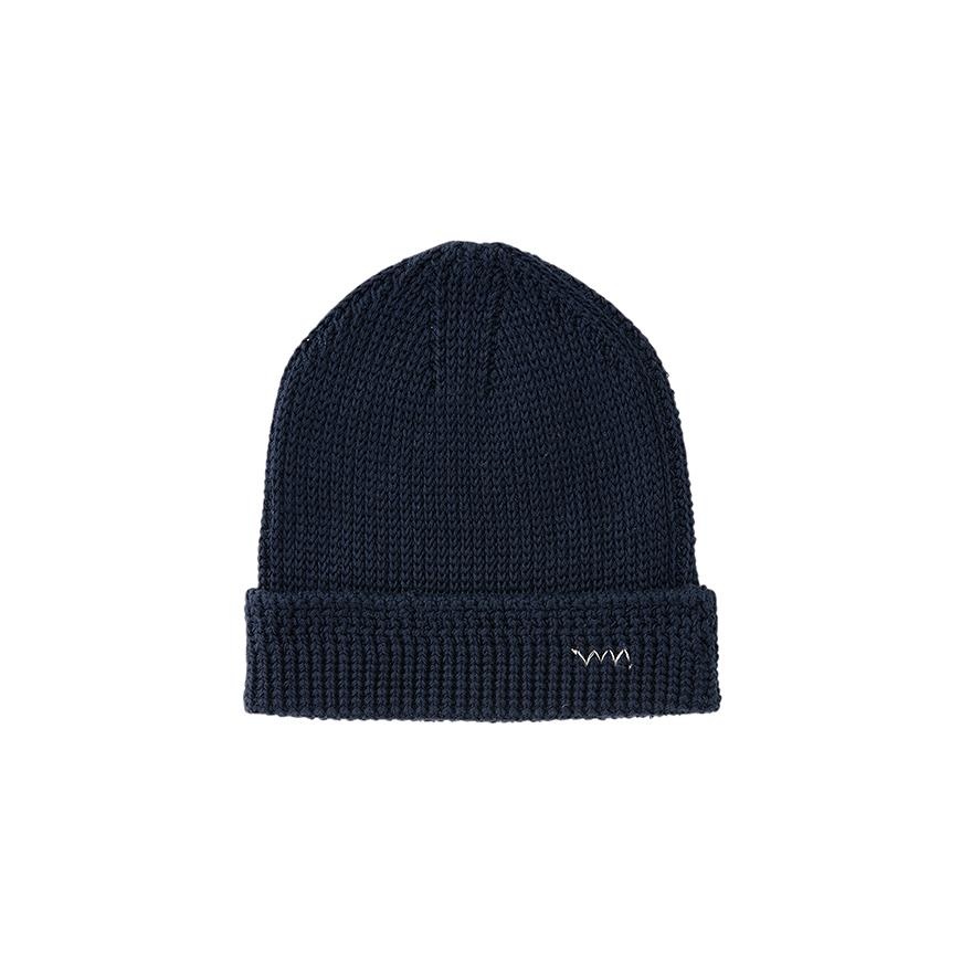 KNIT BEANIE COTTON NAVY - 1