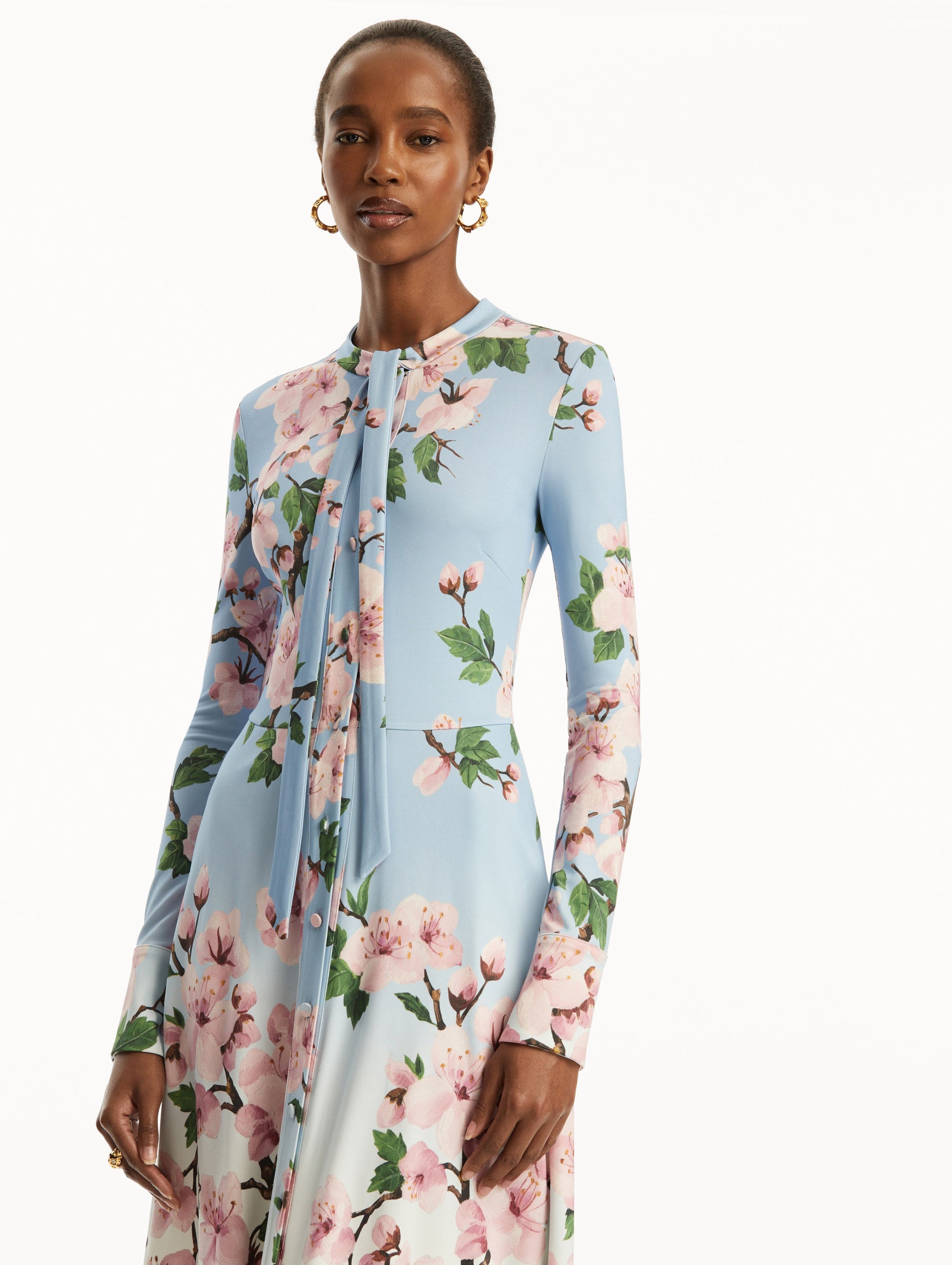 OMBRÉ CHERRY BLOSSOM JERSEY DRESS - 5