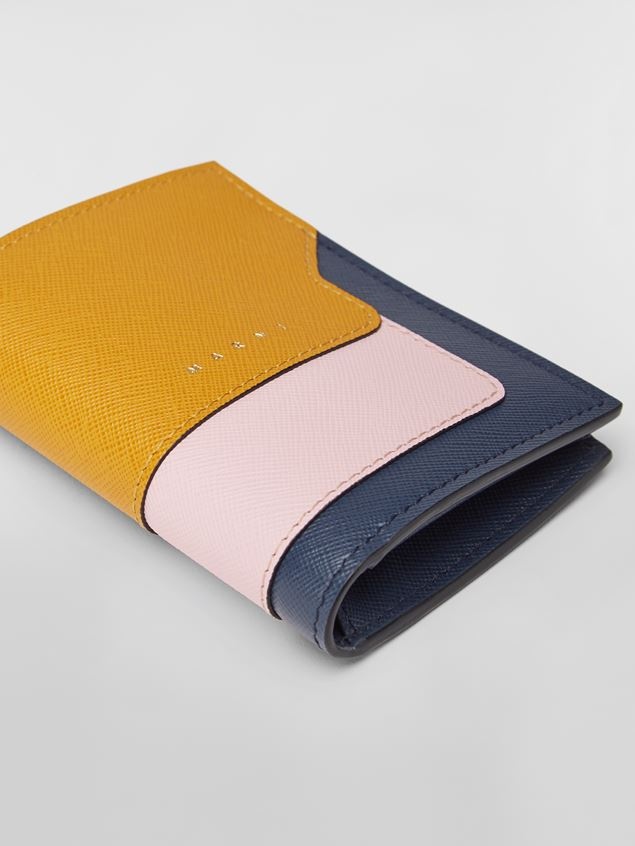 BI-FOLD WALLET IN ORANGE, PINK AND BLUE SAFFIANO CALFSKIN - 4