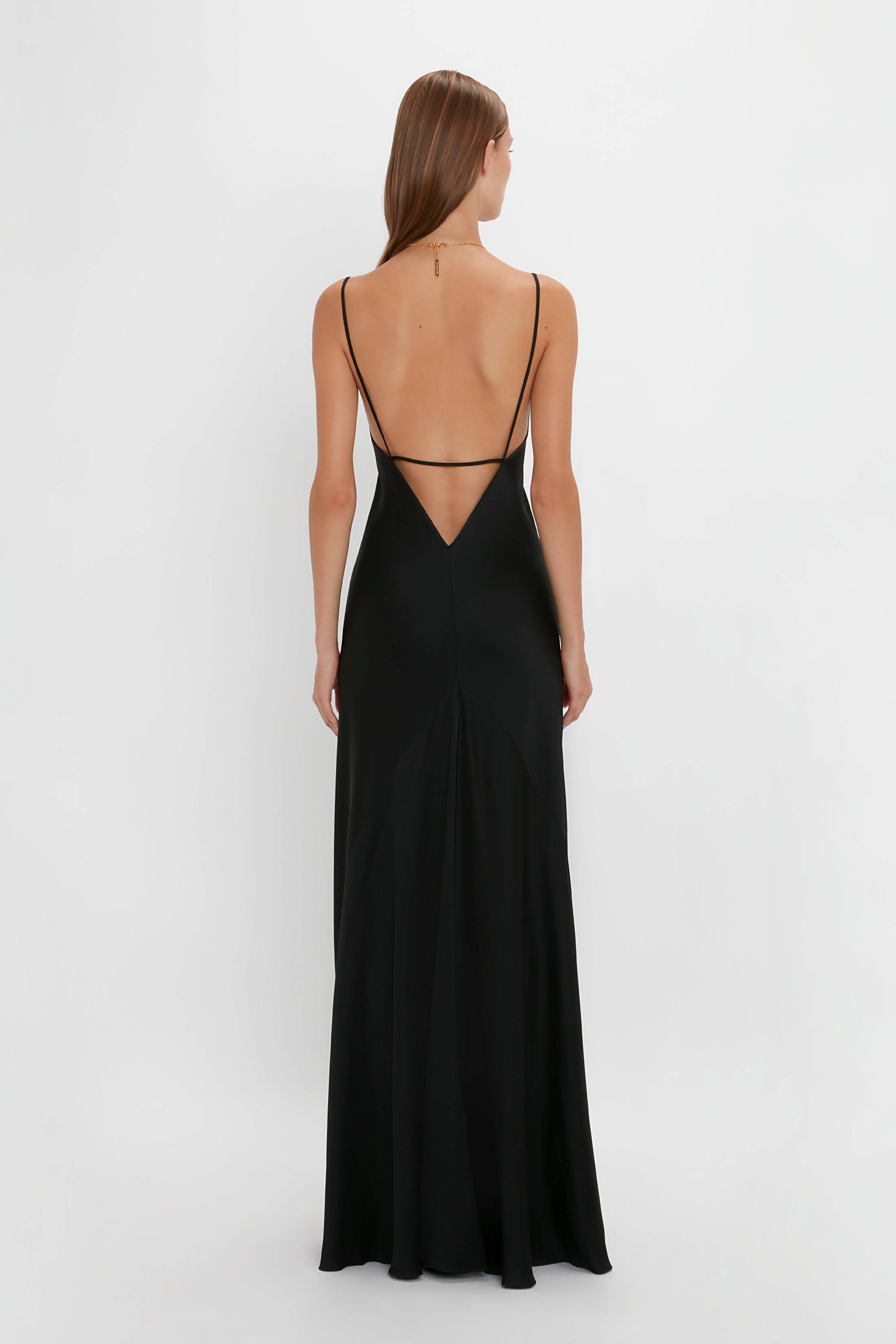 Floor-Length Cami Dress In Black - 5