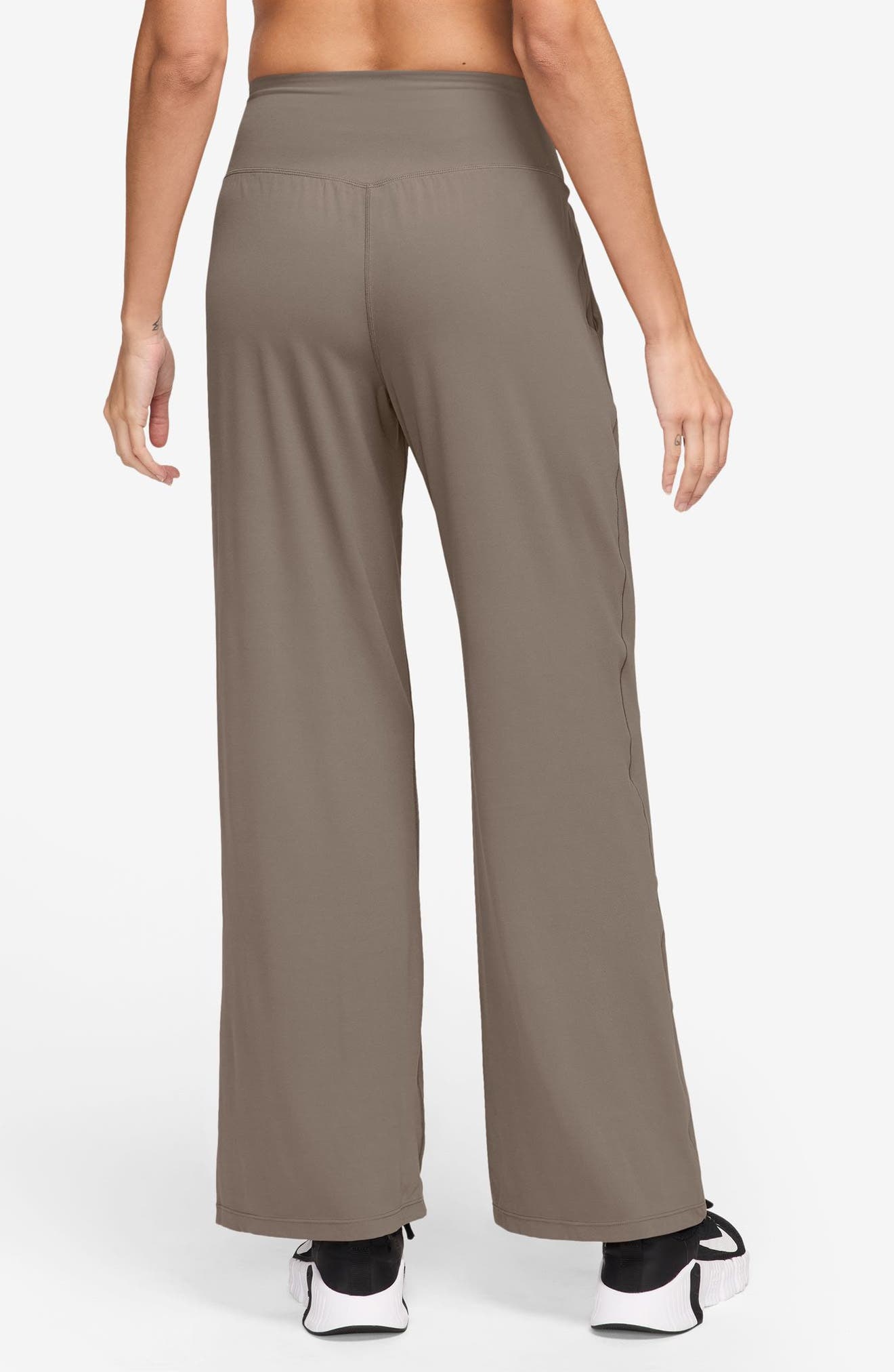 Nike Zenvy Dri-FIT High Waist Wide Leg Pants in 233 Mink Brown/white at Nordstrom - 2