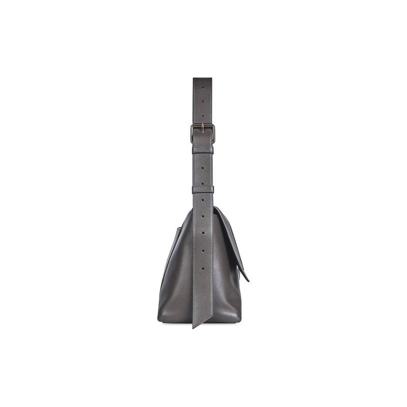 BALENCIAGA Women's Downtown Medium Shoulder Bag in Dark Grey outlook