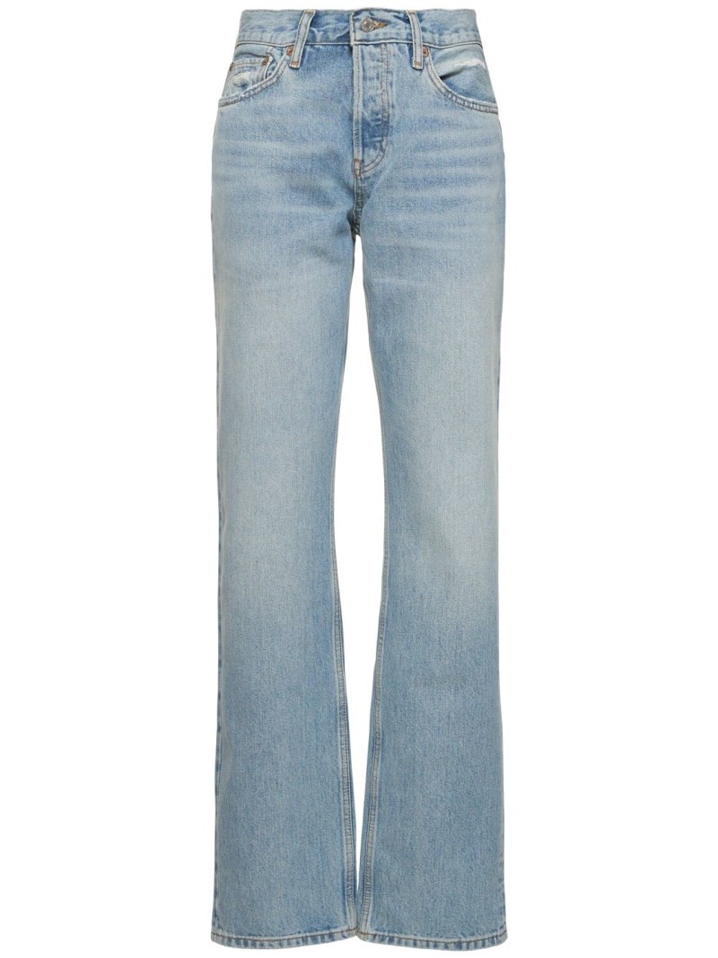 Easy straight cotton denim jeans - 1