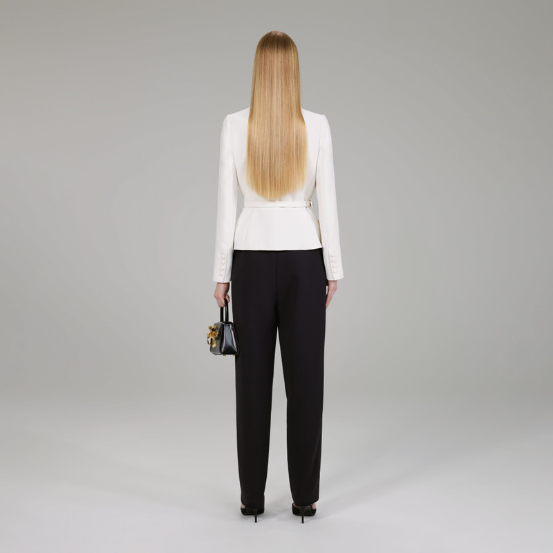 self-portrait Ivory Crepe Top outlook