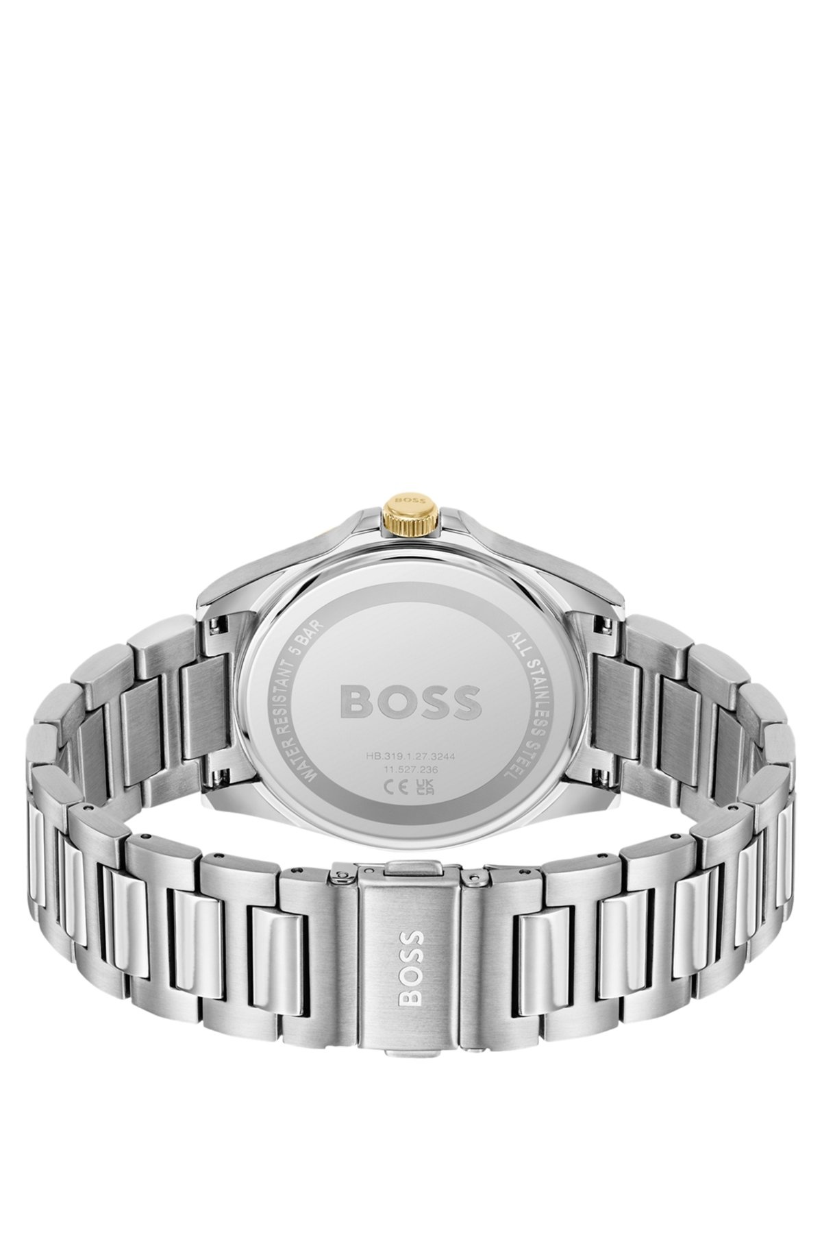 GOLD- AND SILVER-TONE WATCH WITH GREEN GROOVED DIAL - 3