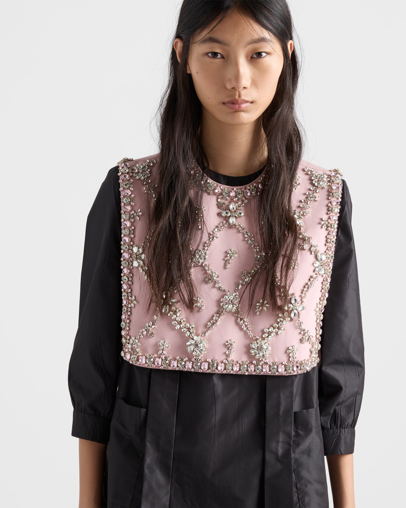 Embroidered taffeta mini-dress 3
