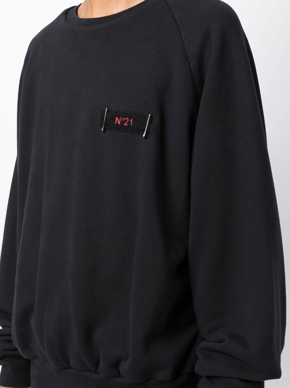 logo-patch crew-neck sweatshirt - 4