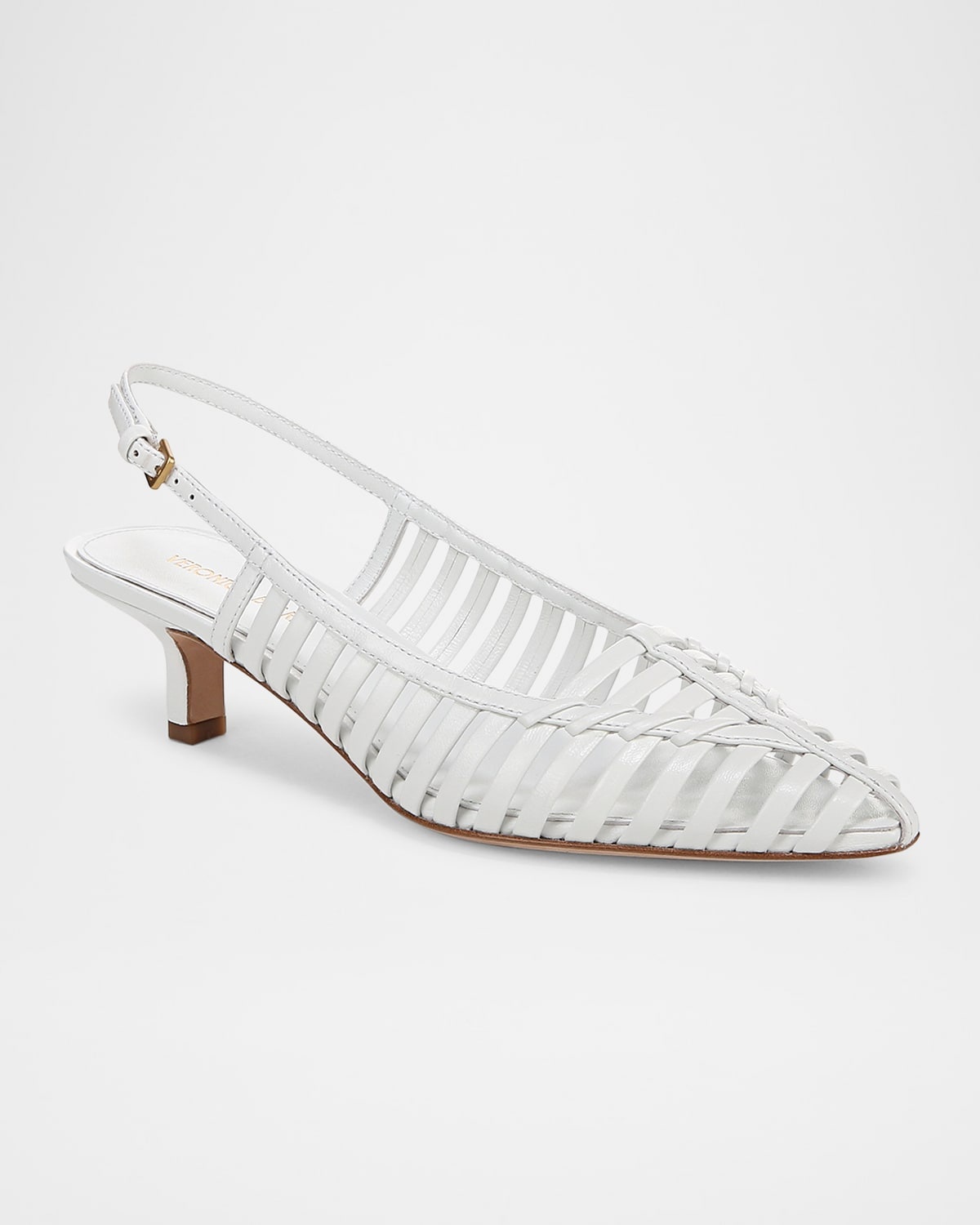 Britte Caged Leather Kitten Pumps - 2