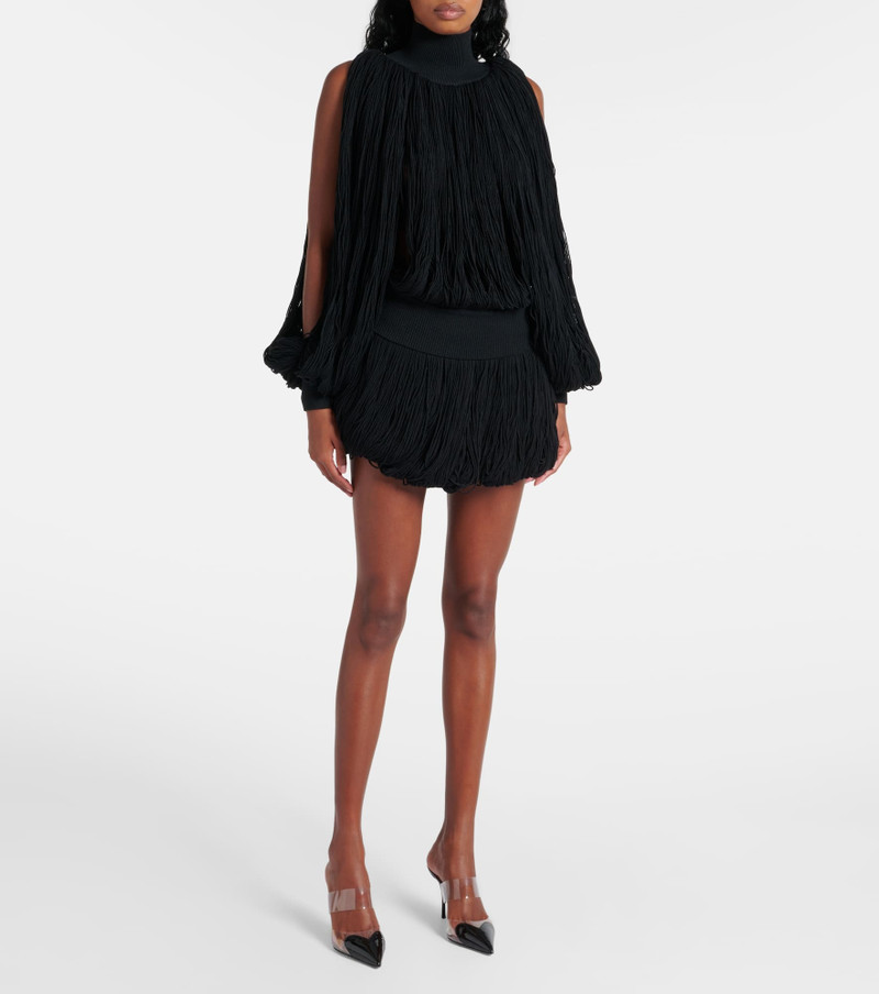 Alaïa Fringed wool miniskirt outlook