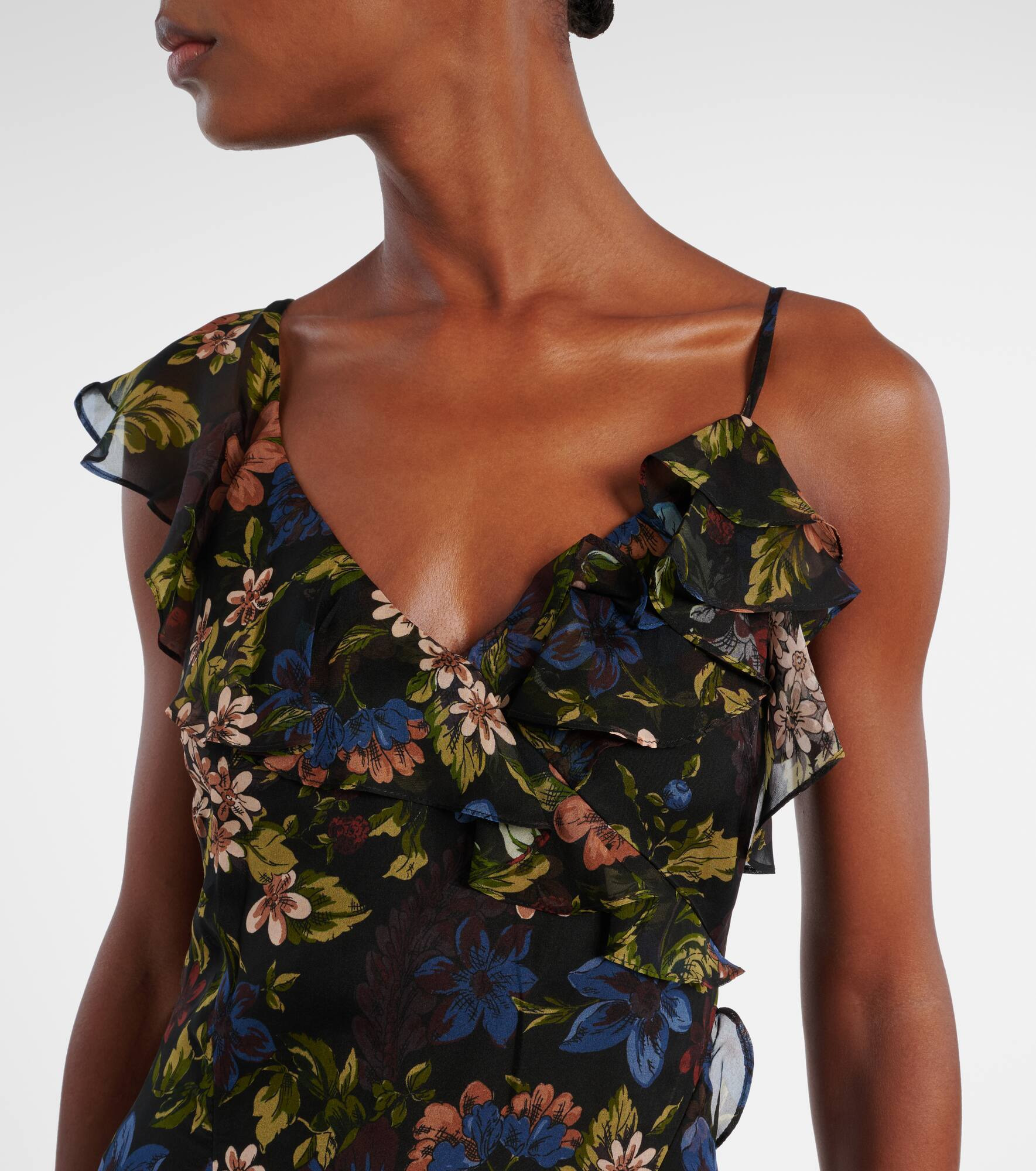 Madeline ruffled floral silk maxi dress - 4