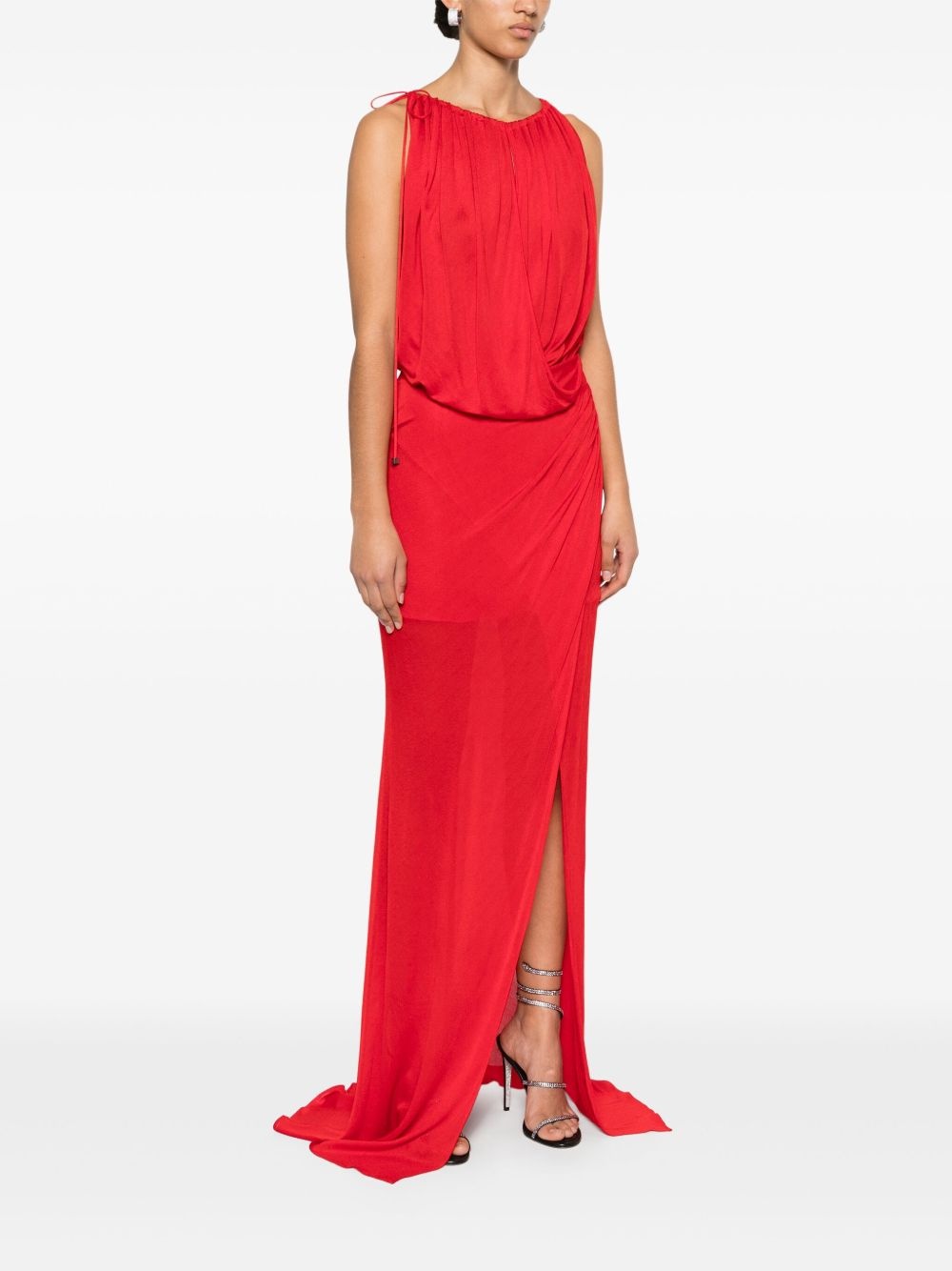 draped-detail maxi dress - 3