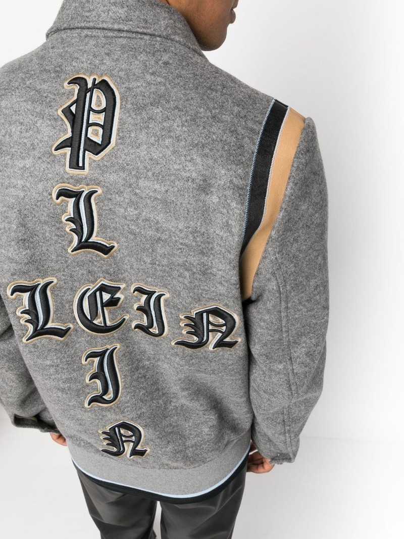 logo-appliqué cotton bomber jacket 5