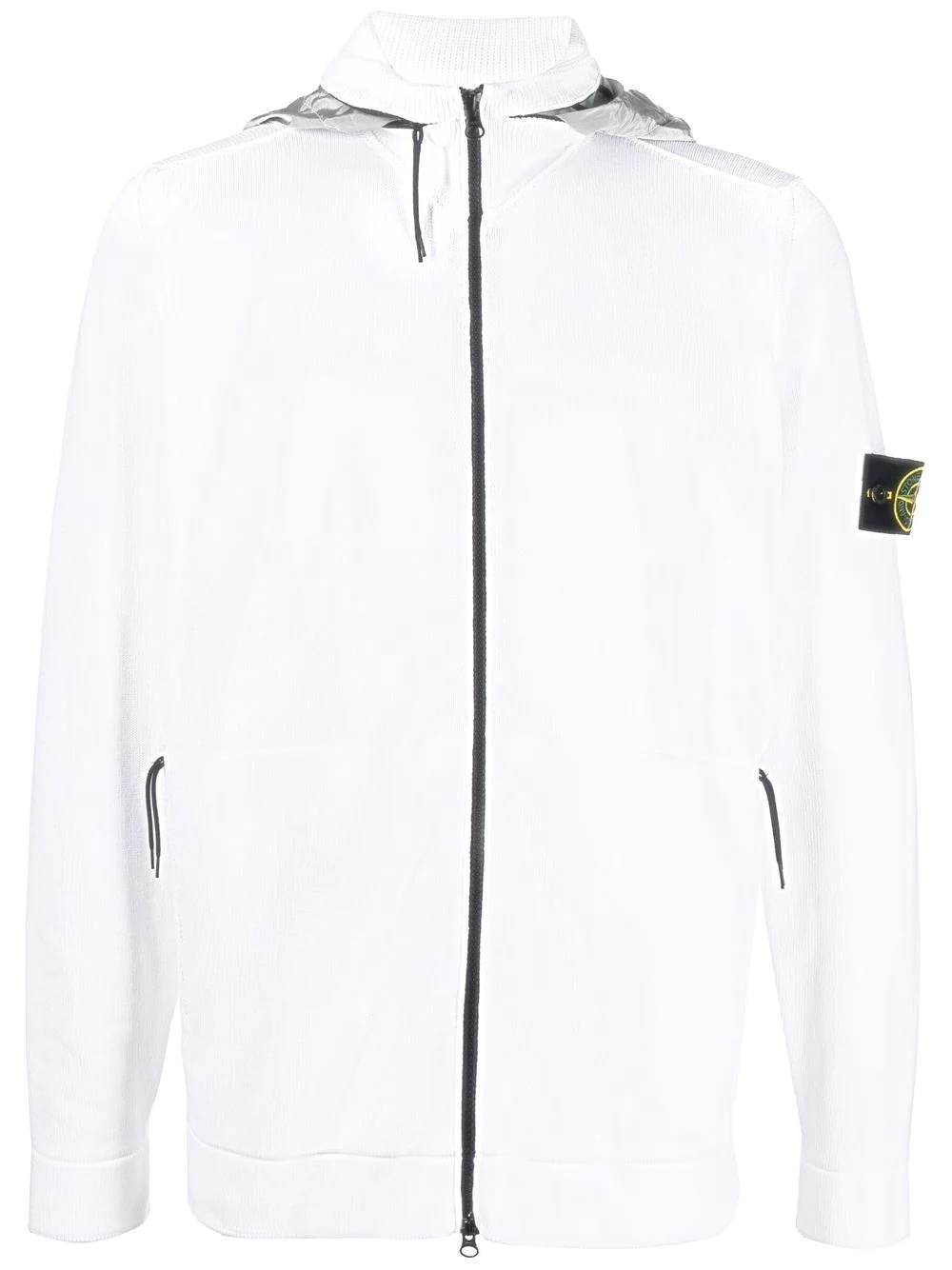 Compass-motif zip-up hoodie - 1