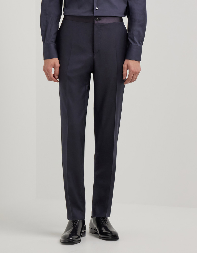 LIGHT BLUE DENIM-EFFECT WOOL REGULAR-FIT SUIT 102