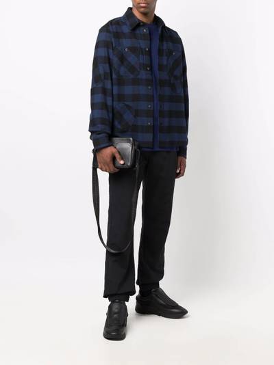 Off-White patch-embellished check shirt outlook