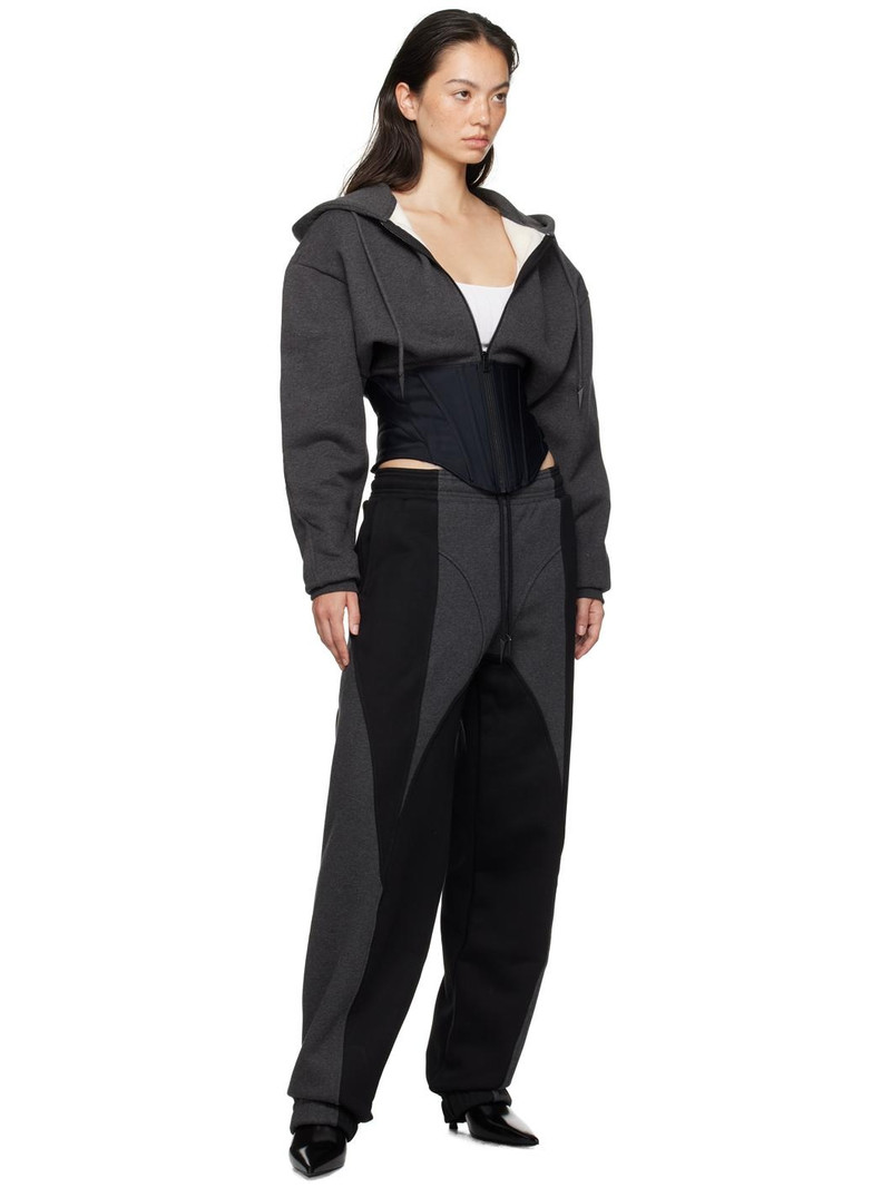 MUGLER Gray Corseted Hoodie outlook