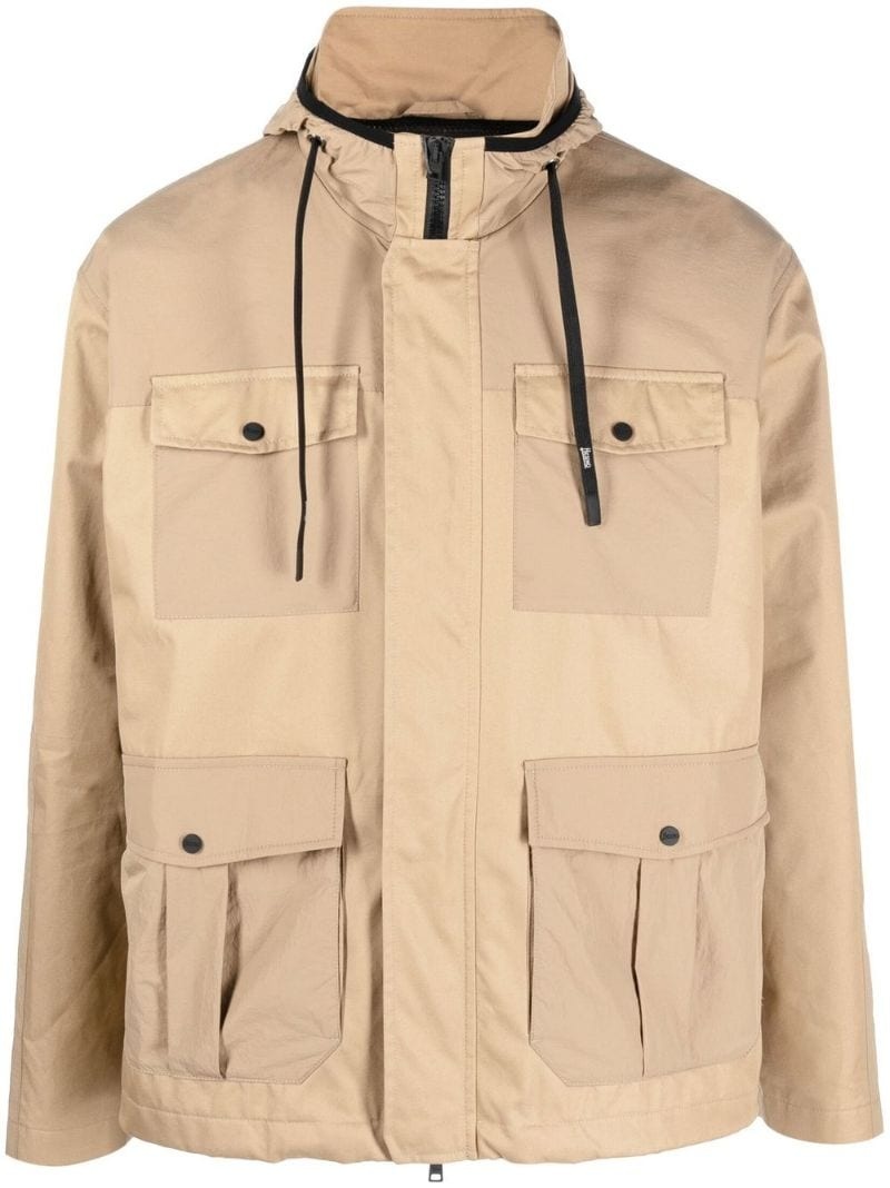 panelled hooded field jacket - 1