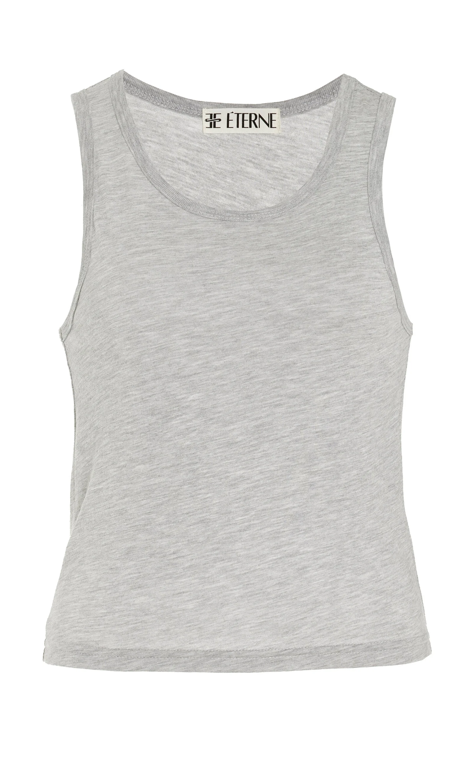 Fitted Cotton-Blend Jersey Tank Top grey - 1