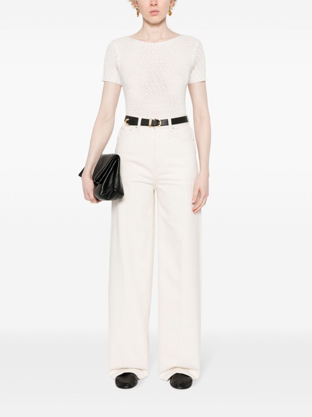 pressed-creased straight jeans - 2
