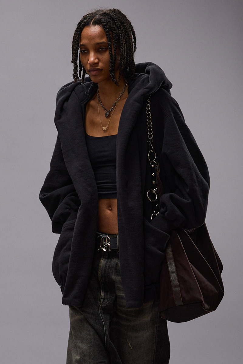 R13 LILLIAN OVERSIZED SWEAT PARKA - BLACK FLEECE -R13 outlook