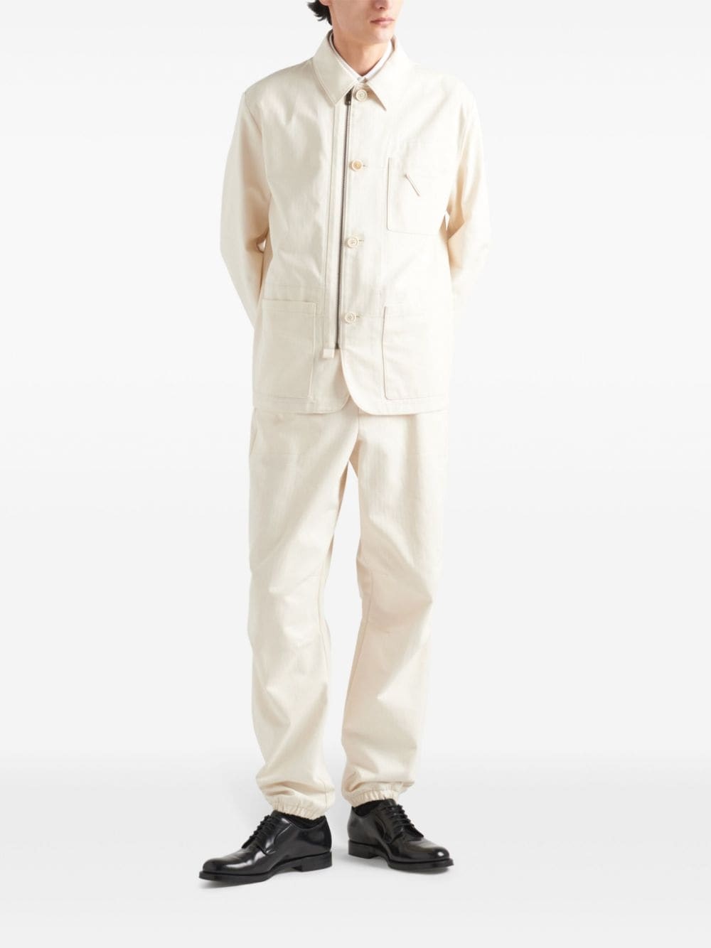 herringbone cotton shirt jacket - 2