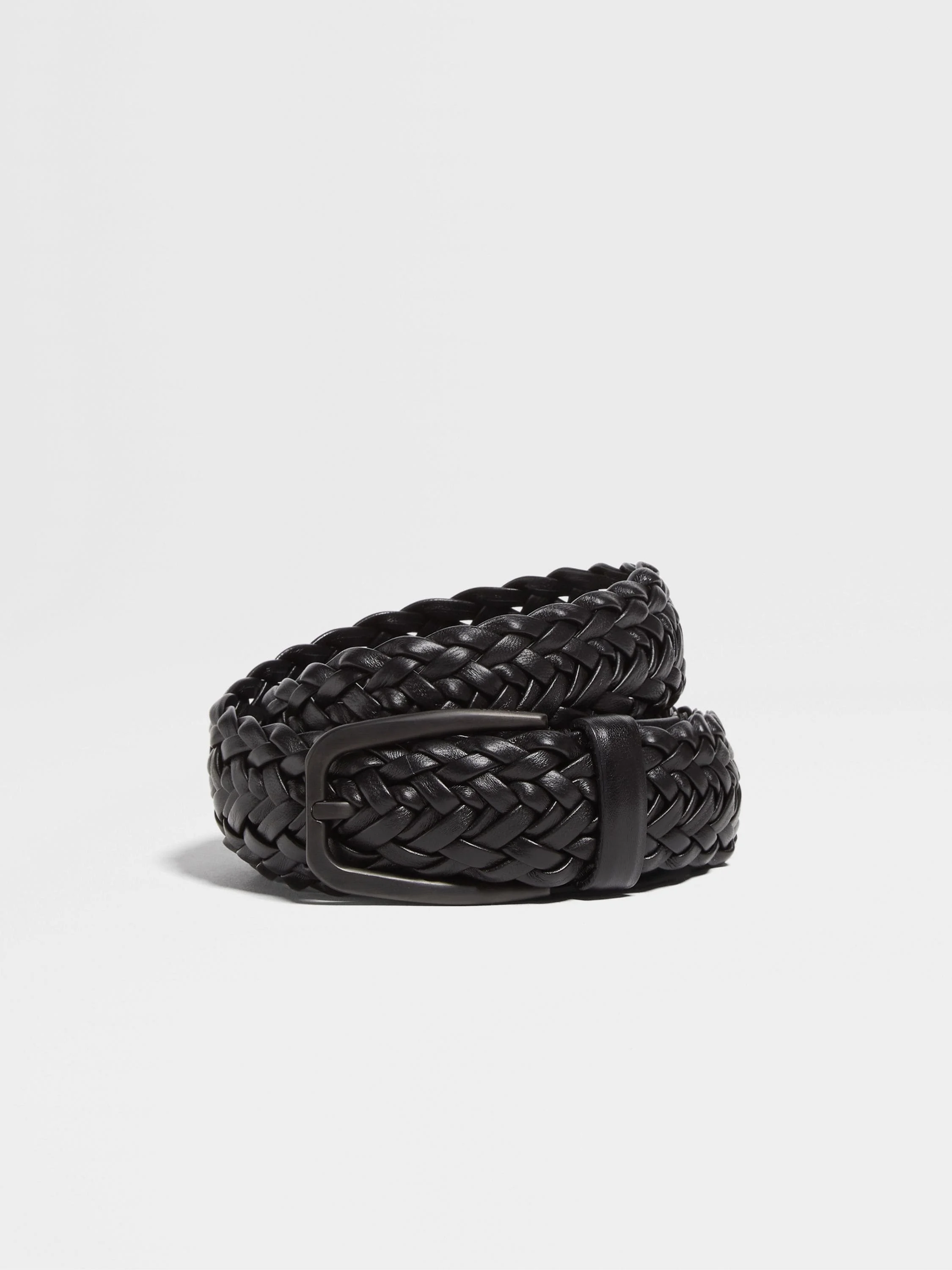 BLACK LEATHER BELT - 1