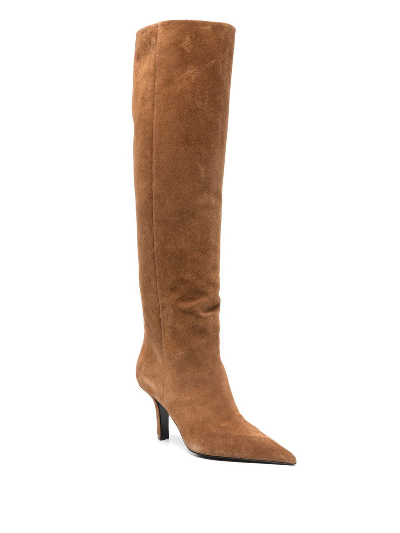 Amina Muaddi Brenda 80 calf suede knee-high boot 80mm outlook