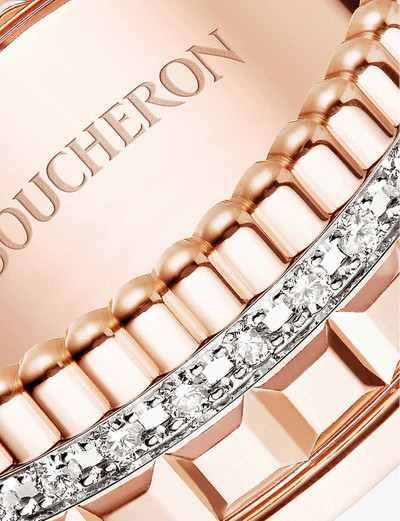 Boucheron Quatre Radiant Edition rose-gold and 0.24ct diamond ring outlook