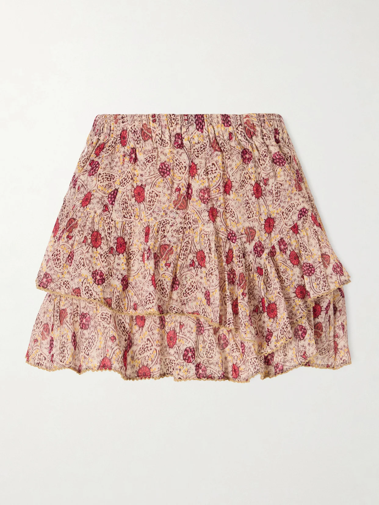 Jocadia Floral-print Ruffled Organic Cotton-voile Shorts - 1
