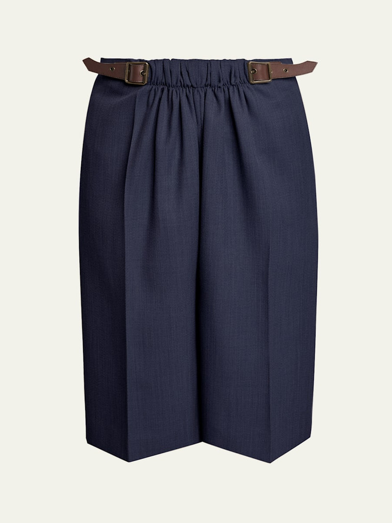 Belted Crop Straight-Leg Trousers 1