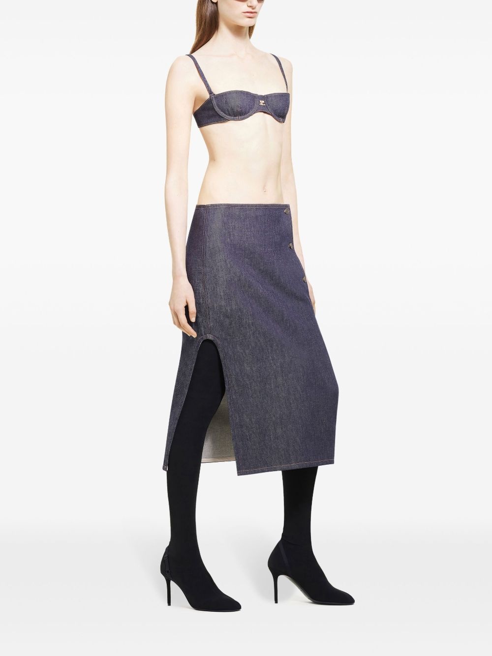 straight denim skirt - 3