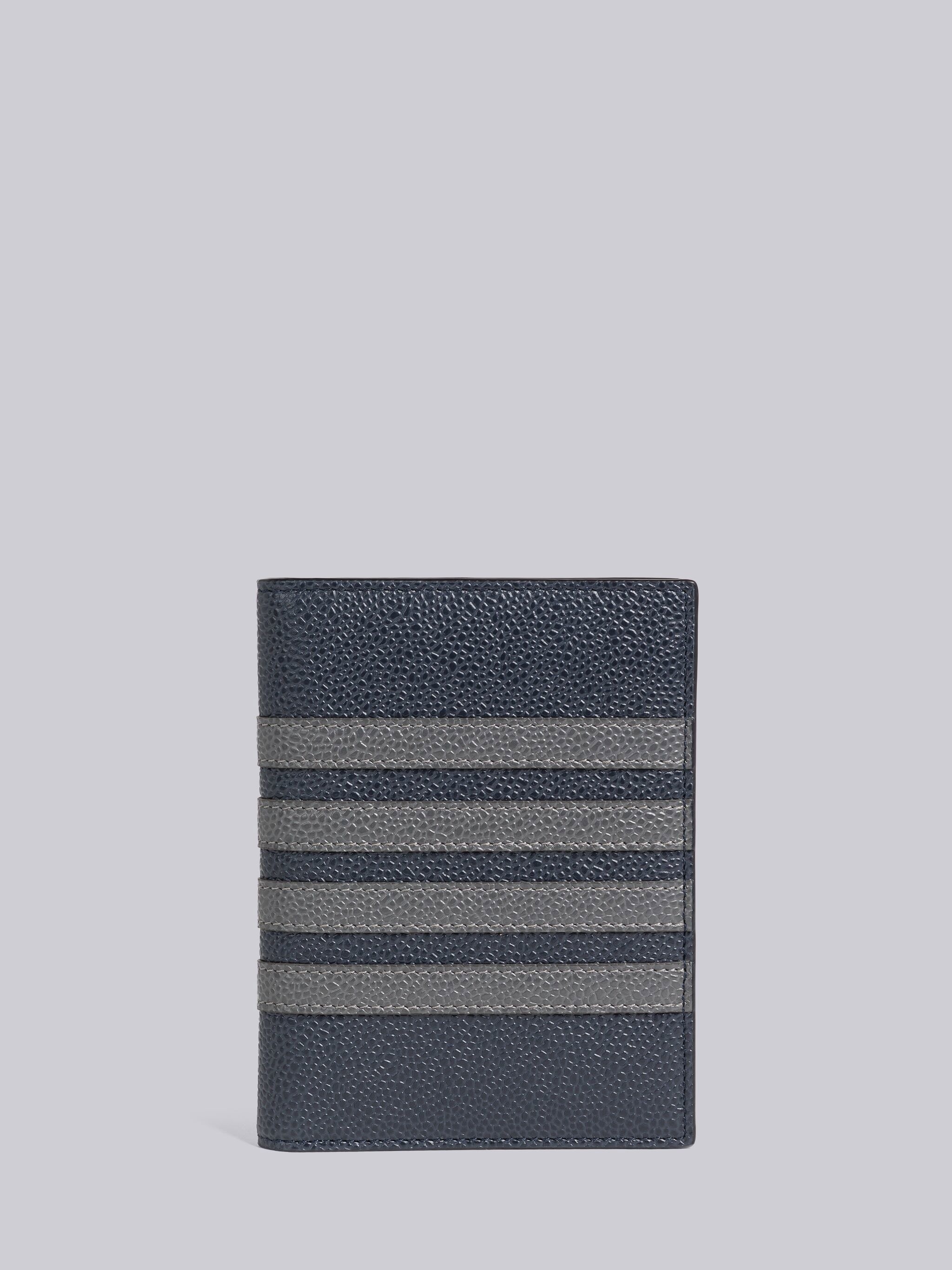 Pebble Grain Leather 4-Bar Passport Holder - 1