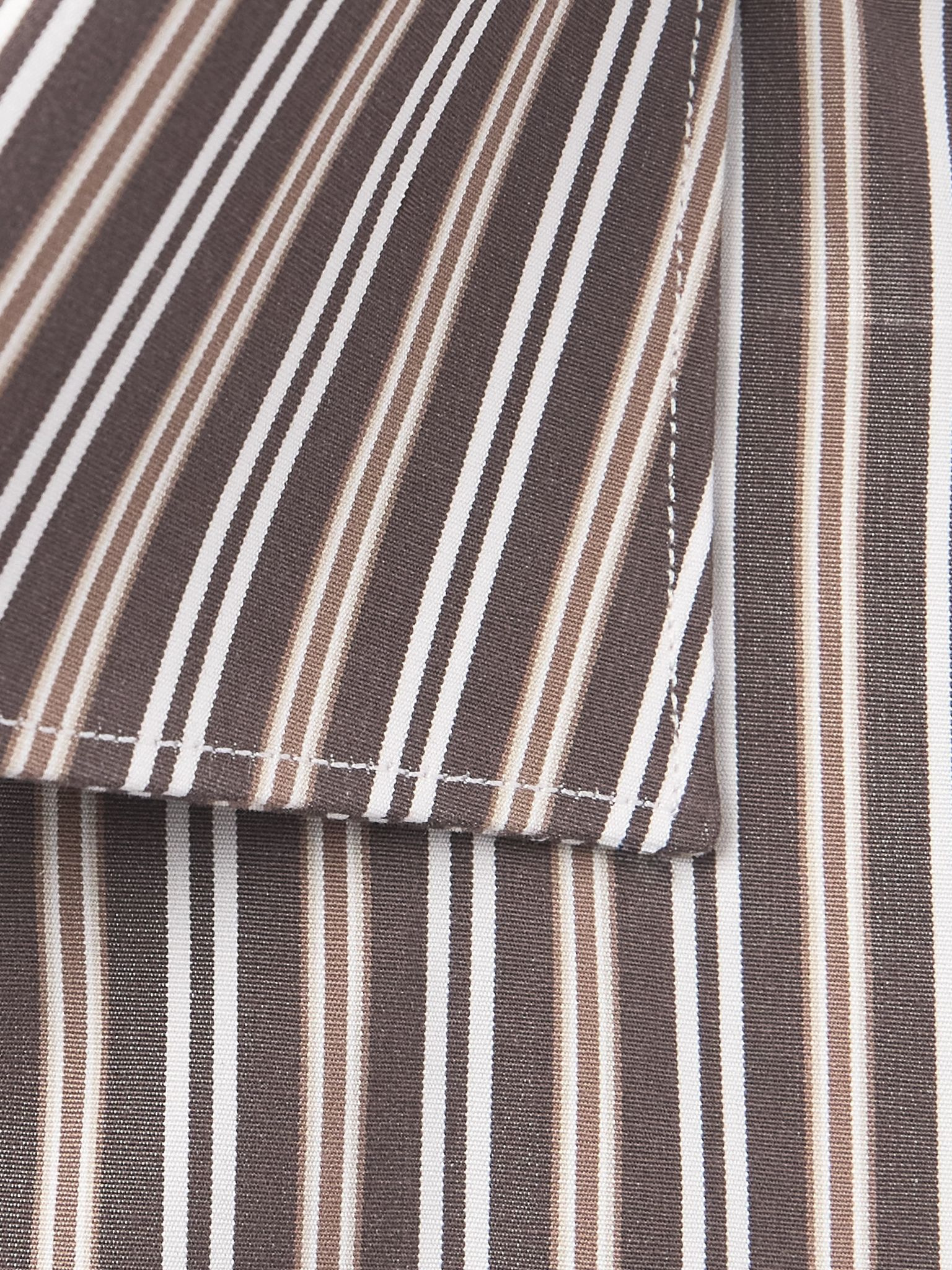 Cutaway-Collar Striped Cotton-Poplin Shirt Brown - 4