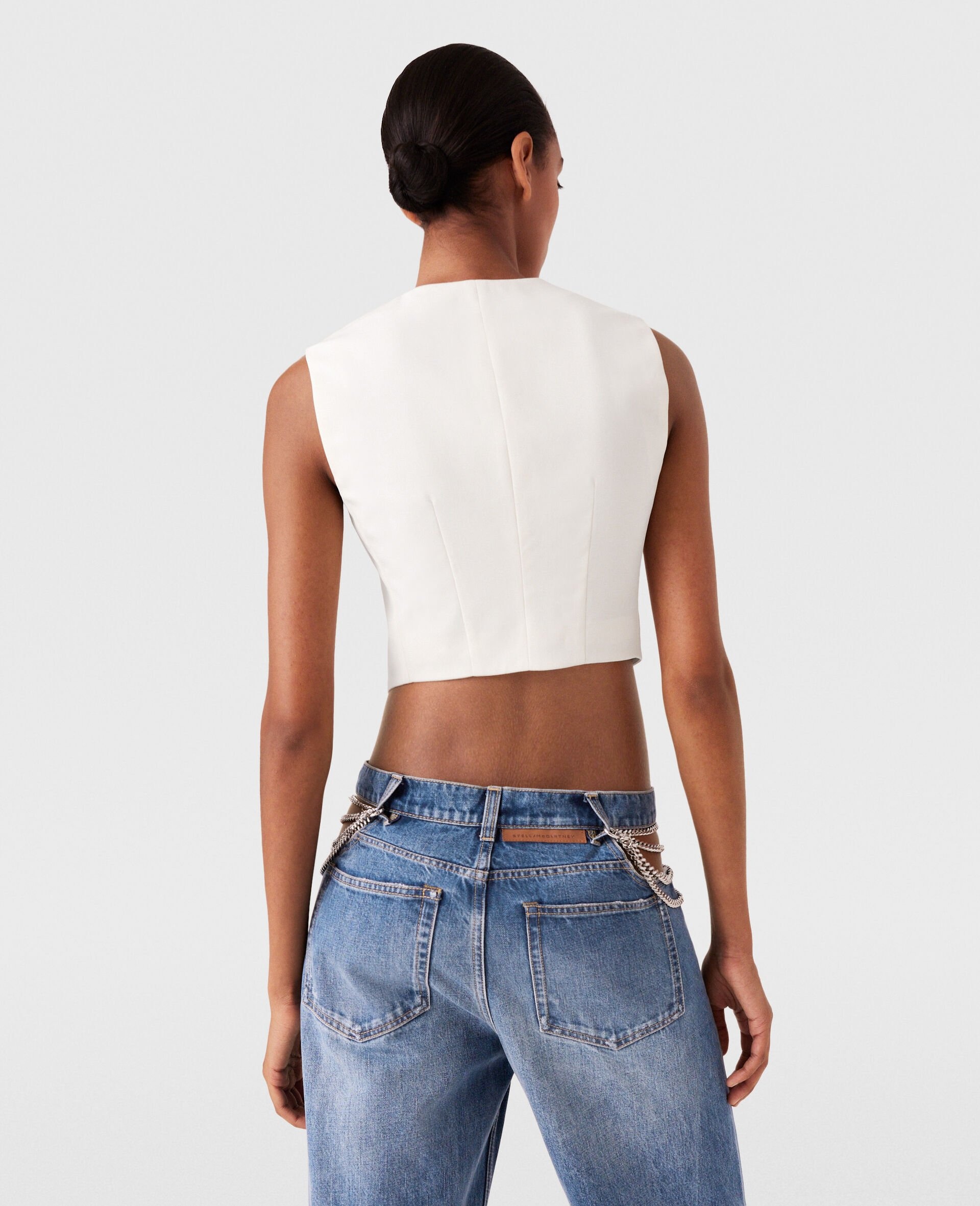 Cropped Tailored Wool Vest - 4