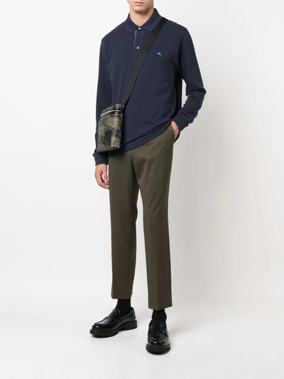 Etro embroidered-Pegaso long-sleeve polo shirt outlook