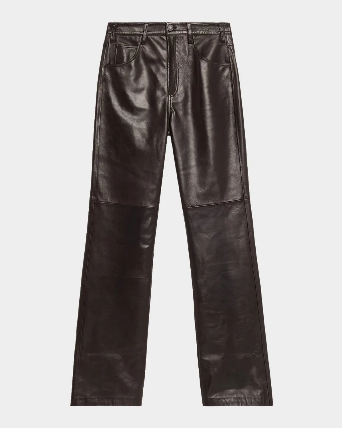 Joan Leather Straight-Leg Pants - 1