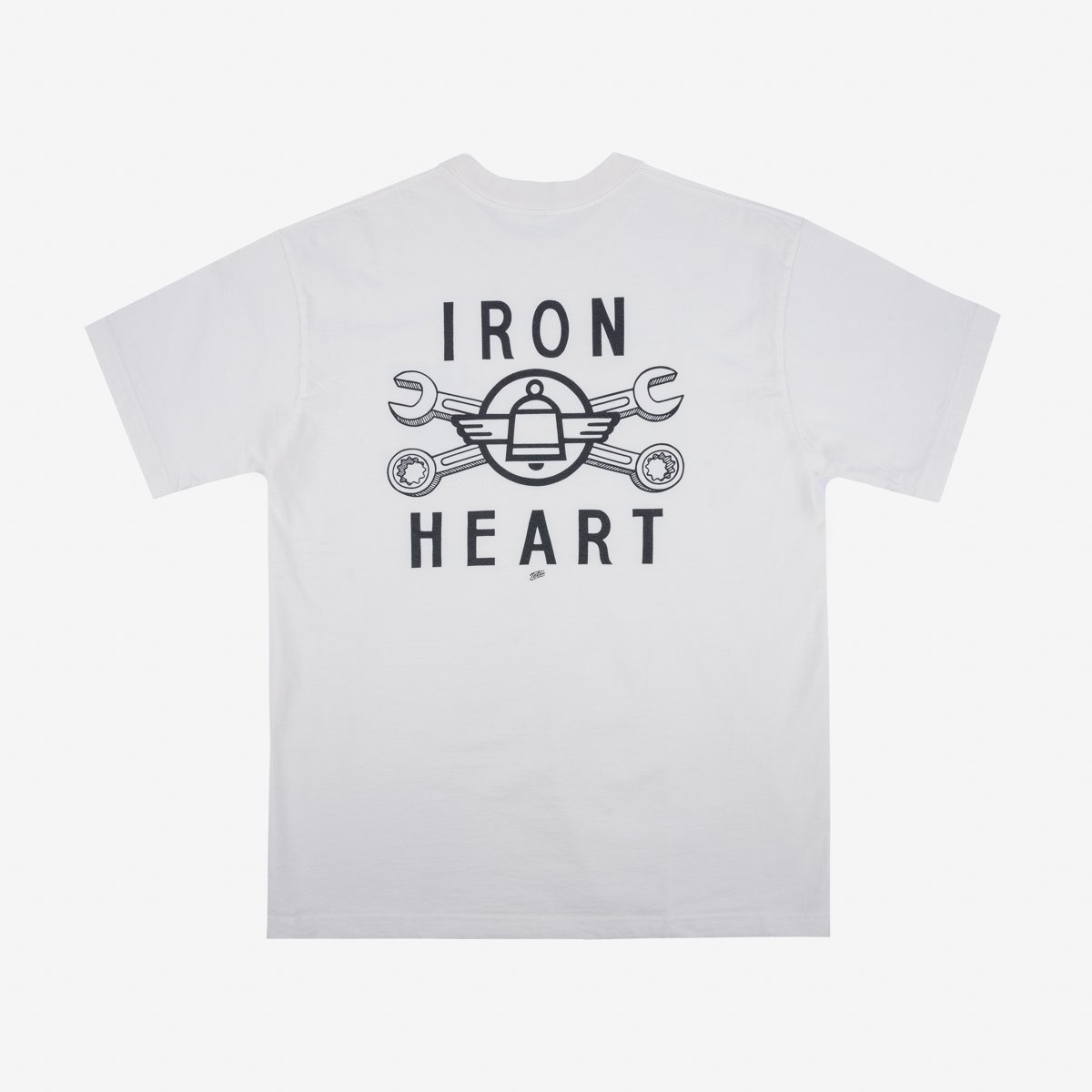 IHT-2406-WHT 7.5oz Printed Loopwheel Crew Neck T-Shirt - White - 5