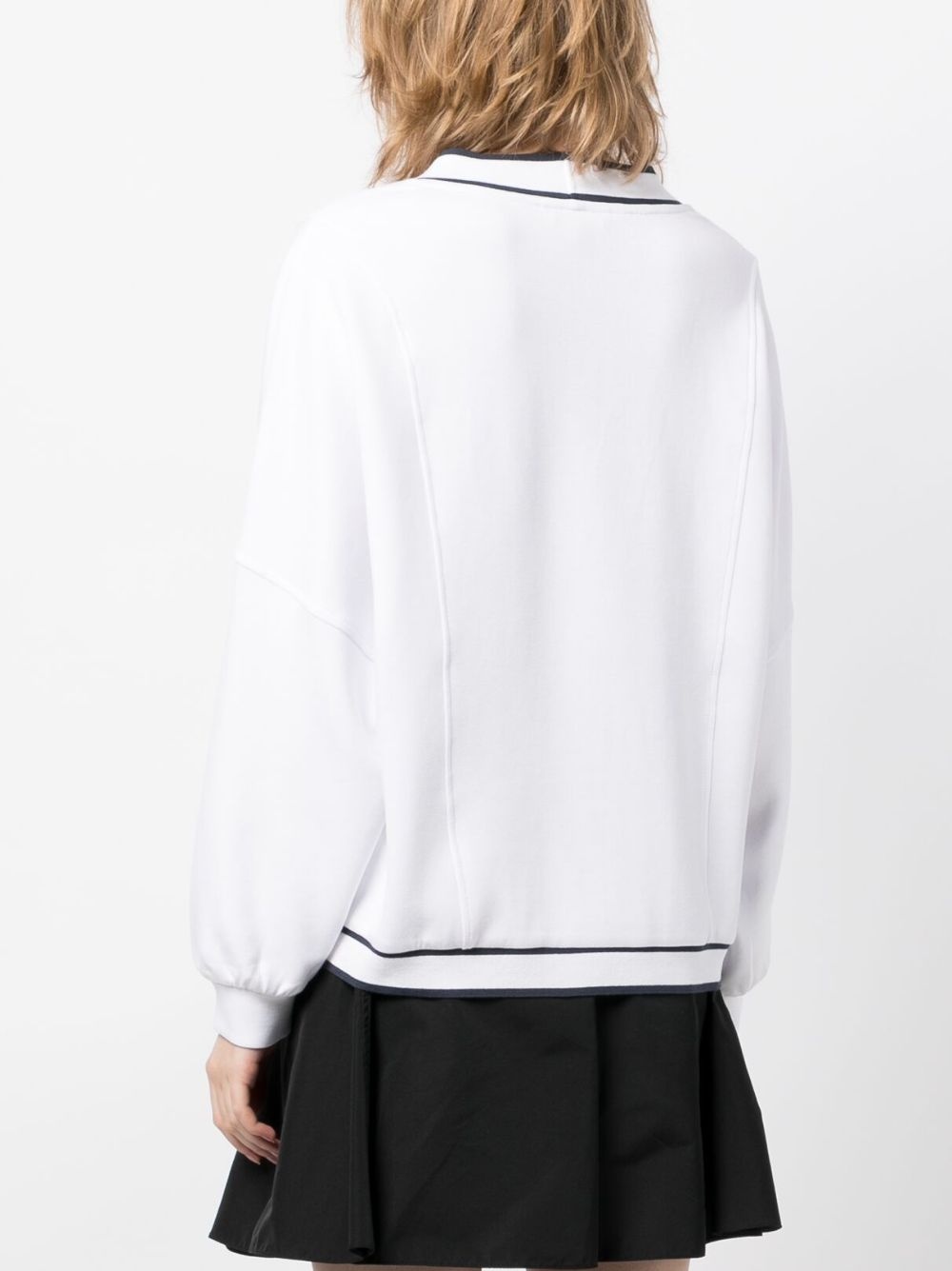 two-tone striped buttoned cardigan - 4