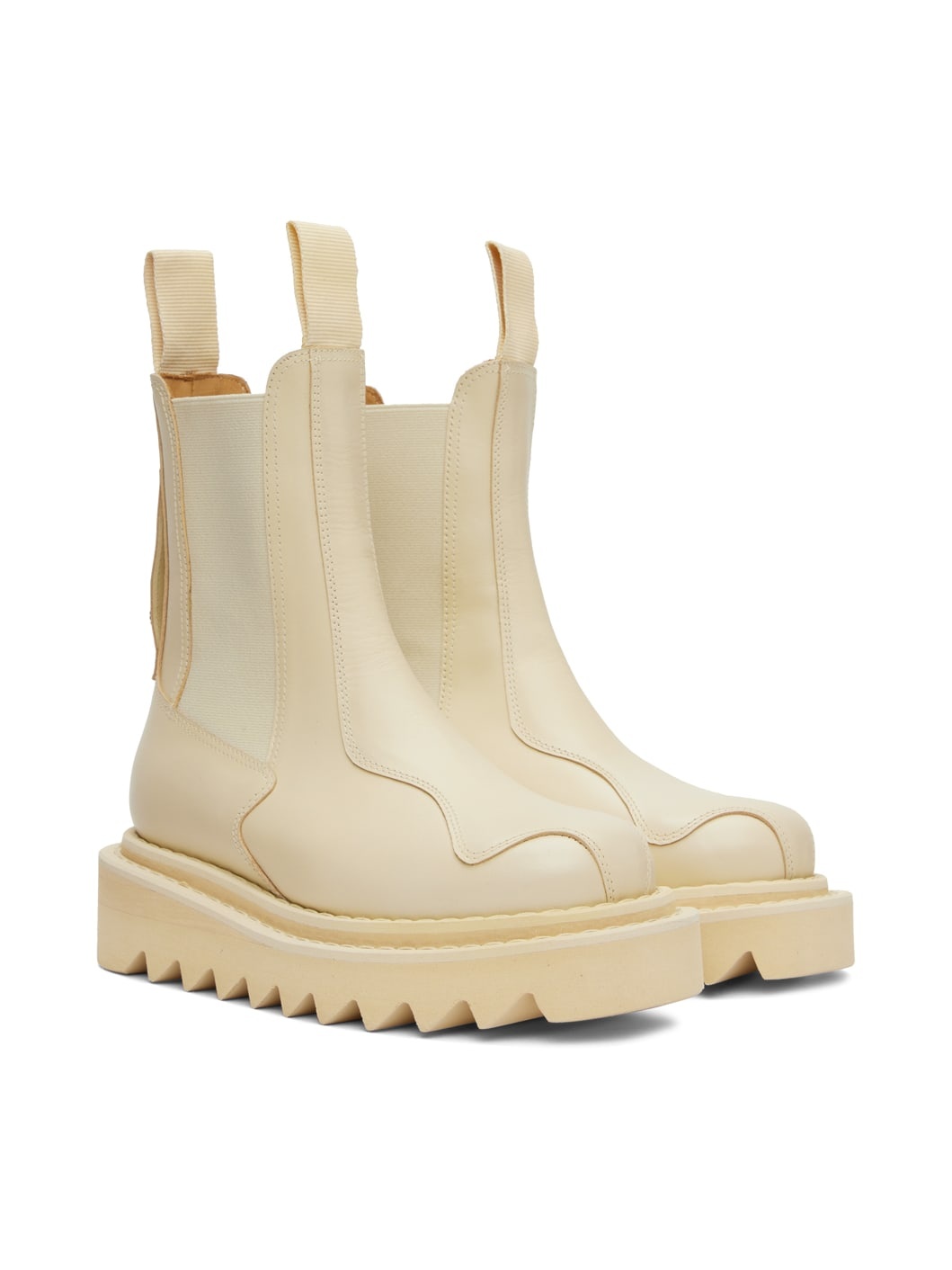 SSENSE Exclusive Beige Platform Chelsea Boots - 4