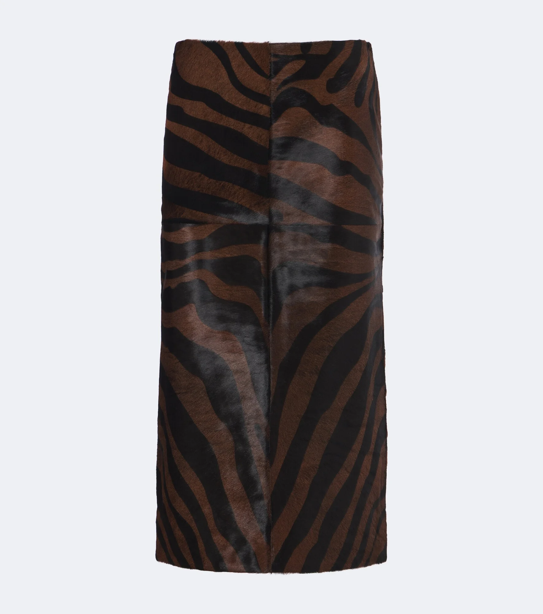 Tobiana zebra-print calf hair midi skirt - 1