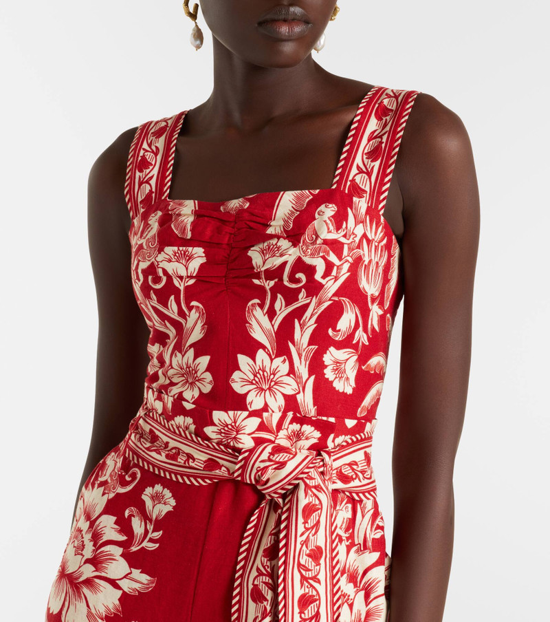 Guanacaste Red belted linen-blend romper 4