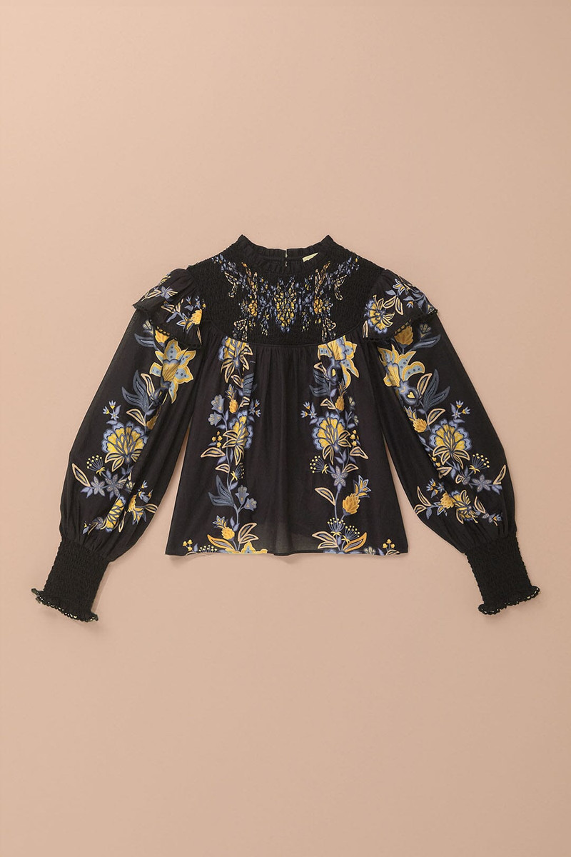 Black Stitched Garden Blouse 7