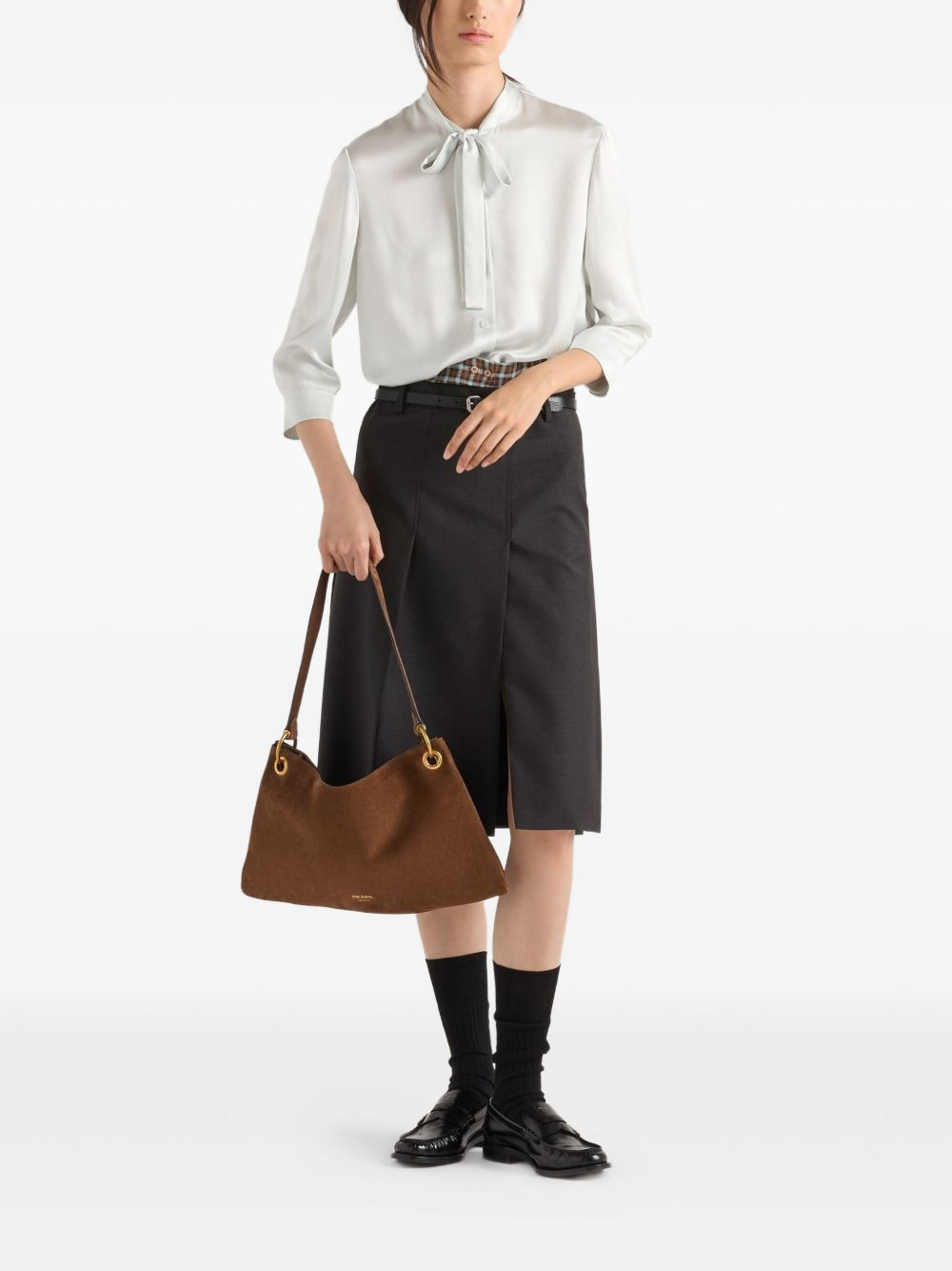 pussy-bow silk shirt - 2